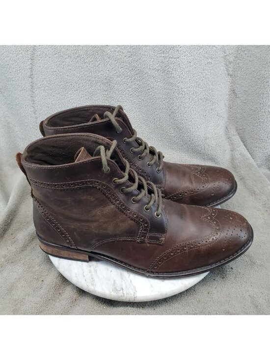 Studio Ink Shoes Mens Size 11 Brown Leather Lace Up Wingtip Boots